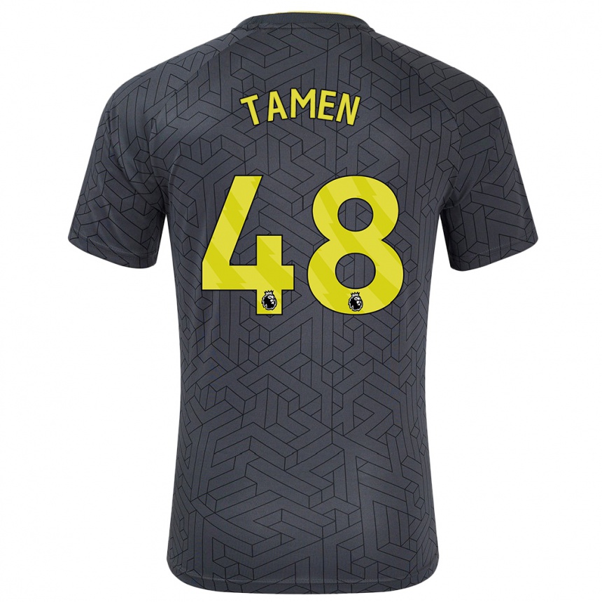 Kids Football William Tamen #48 Black Yellow Away Jersey 2024/25 T-Shirt Australia