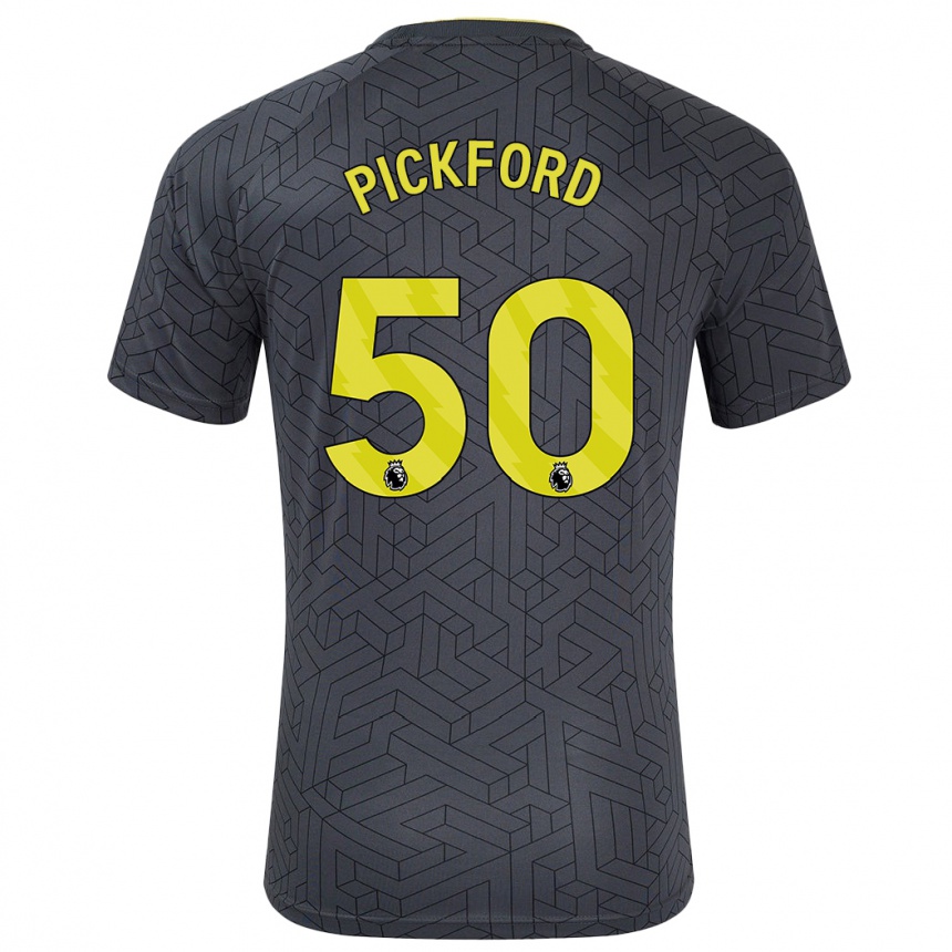 Kids Football George Pickford #50 Black Yellow Away Jersey 2024/25 T-Shirt Australia