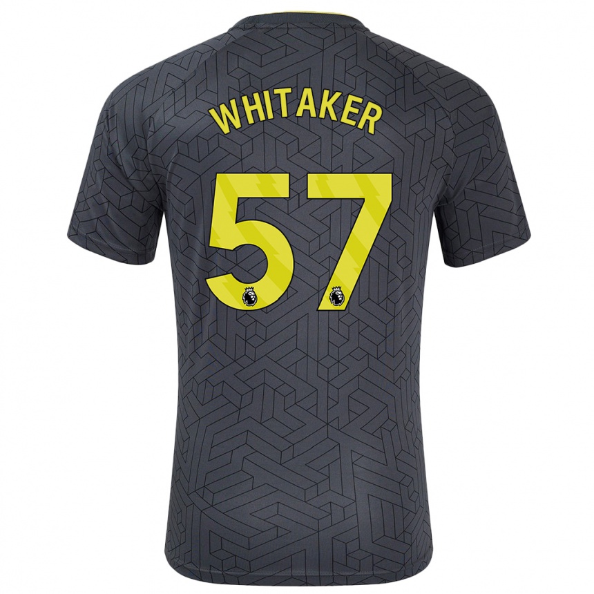 Kids Football Charlie Whitaker #57 Black Yellow Away Jersey 2024/25 T-Shirt Australia