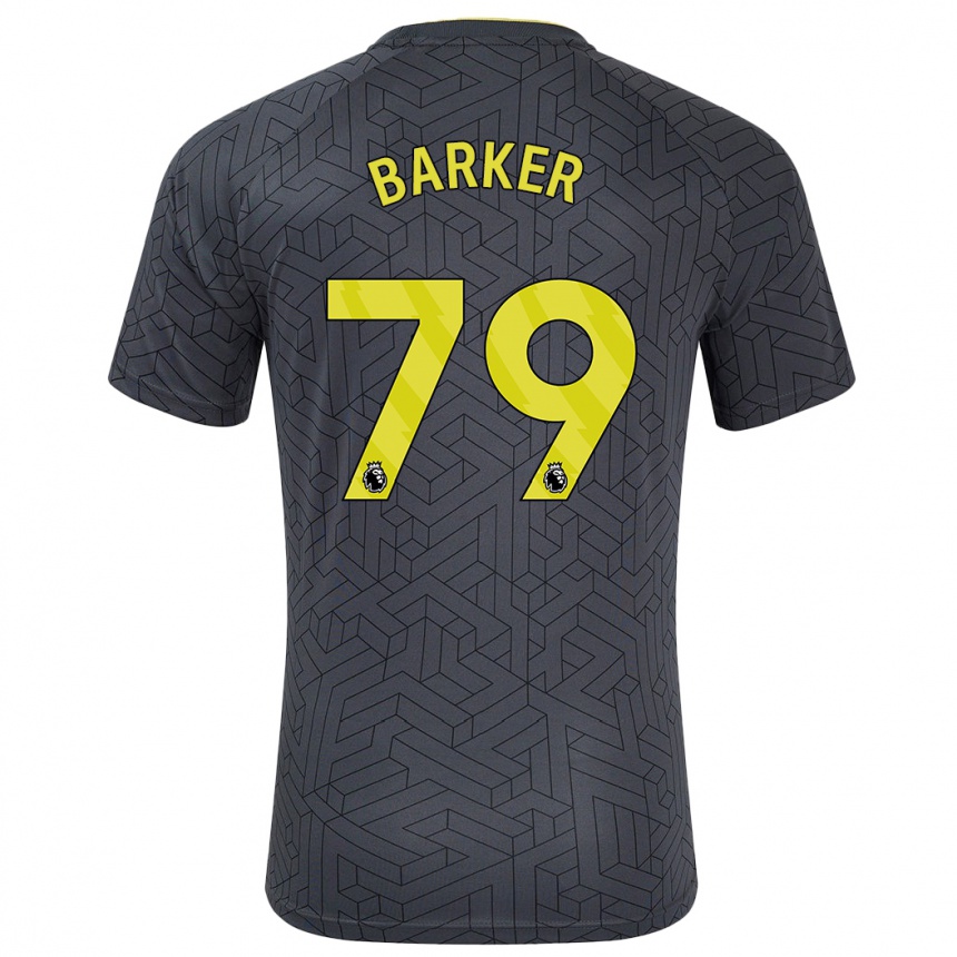 Kids Football Owen Barker #79 Black Yellow Away Jersey 2024/25 T-Shirt Australia