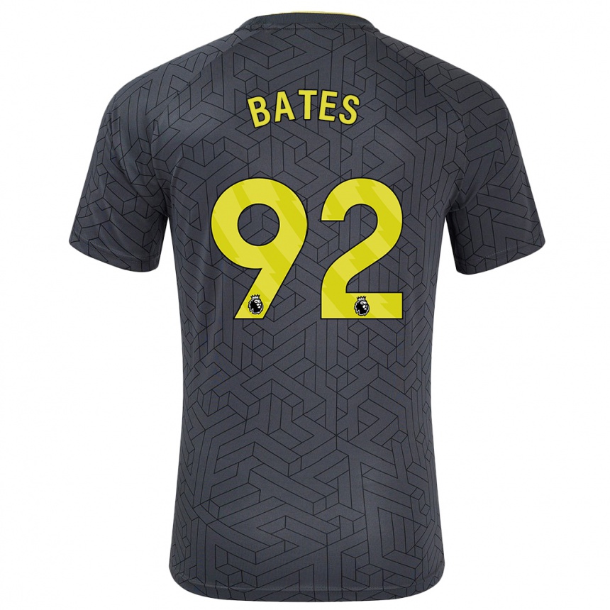 Kids Football Callum Bates #92 Black Yellow Away Jersey 2024/25 T-Shirt Australia