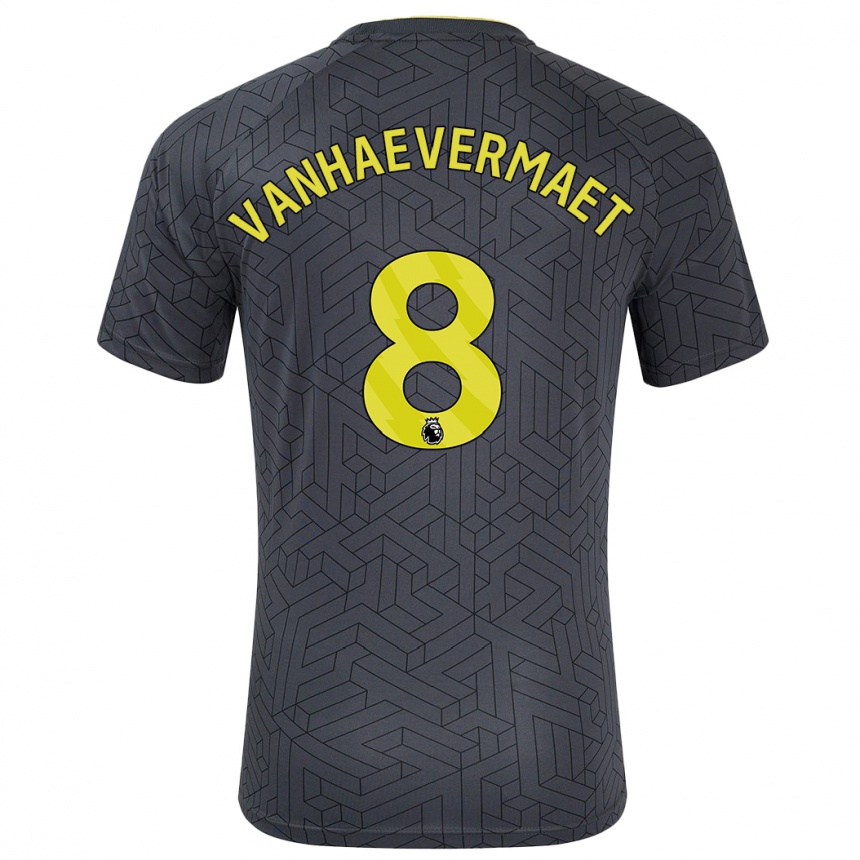 Kids Football Justine Vanhaevermaet #8 Black Yellow Away Jersey 2024/25 T-Shirt Australia