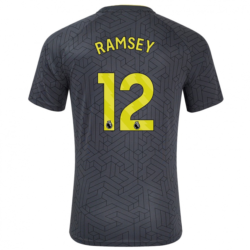 Kids Football Emily Ramsey #12 Black Yellow Away Jersey 2024/25 T-Shirt Australia