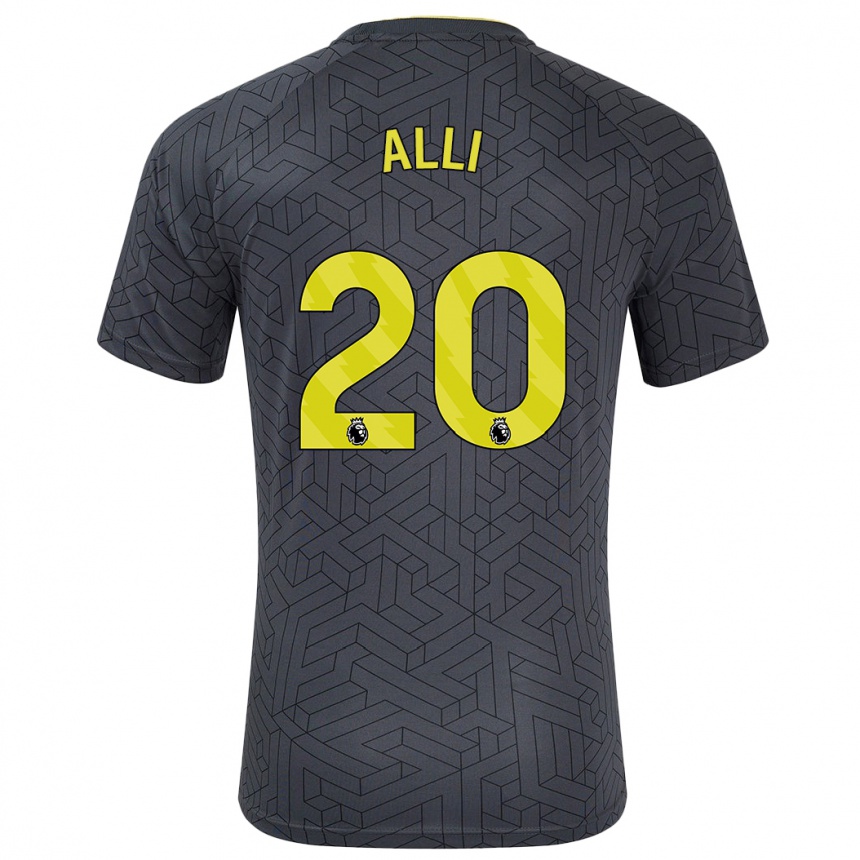 Kids Football Dele Alli #20 Black Yellow Away Jersey 2024/25 T-Shirt Australia