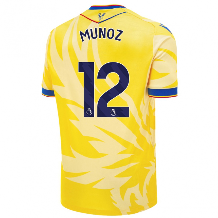 Kids Football Daniel Muñoz #12 Yellow Away Jersey 2024/25 T-Shirt Australia