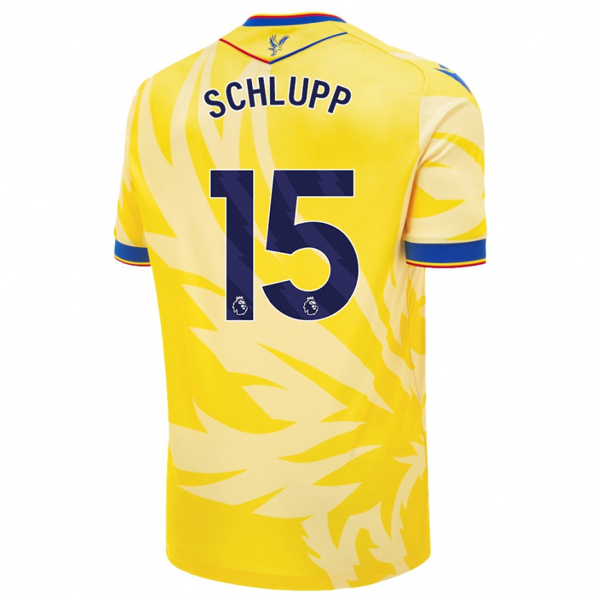 Kids Football Jeffrey Schlupp #15 Yellow Away Jersey 2024/25 T-Shirt Australia