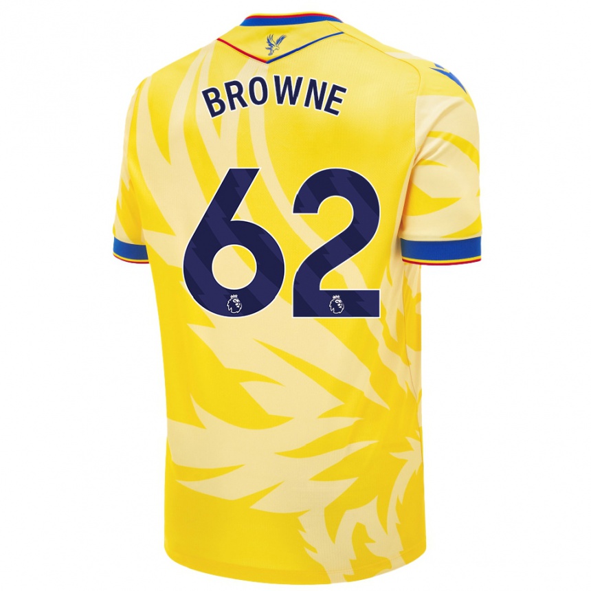 Kids Football Luke Browne #62 Yellow Away Jersey 2024/25 T-Shirt Australia