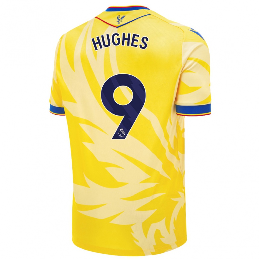 Kids Football Elise Hughes #9 Yellow Away Jersey 2024/25 T-Shirt Australia