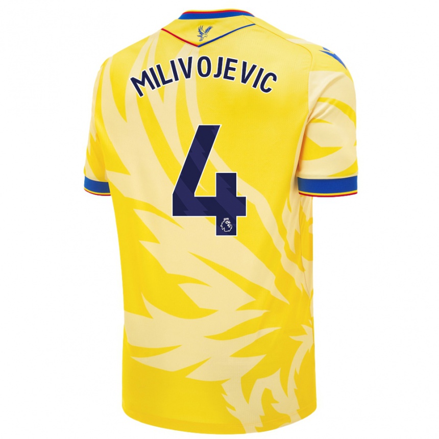 Kids Football Luka Milivojevic #4 Yellow Away Jersey 2024/25 T-Shirt Australia