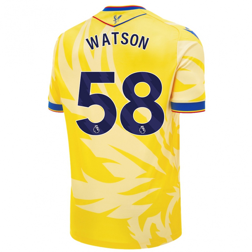 Kids Football Noah Watson #58 Yellow Away Jersey 2024/25 T-Shirt Australia