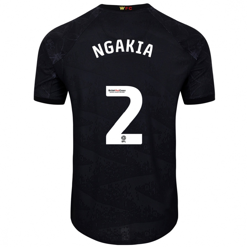 Kids Football Jeremy Ngakia #2 Black White Away Jersey 2024/25 T-Shirt Australia