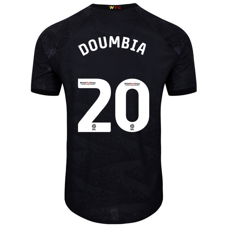 Kids Football Mamadou Doumbia #20 Black White Away Jersey 2024/25 T-Shirt Australia