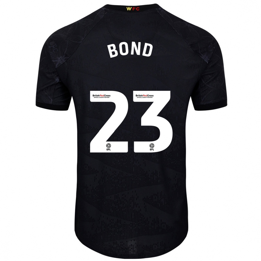 Kids Football Jonathan Bond #23 Black White Away Jersey 2024/25 T-Shirt Australia