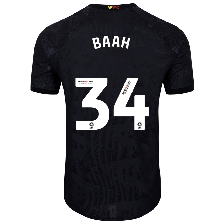 Kids Football Kwadwo Baah #34 Black White Away Jersey 2024/25 T-Shirt Australia