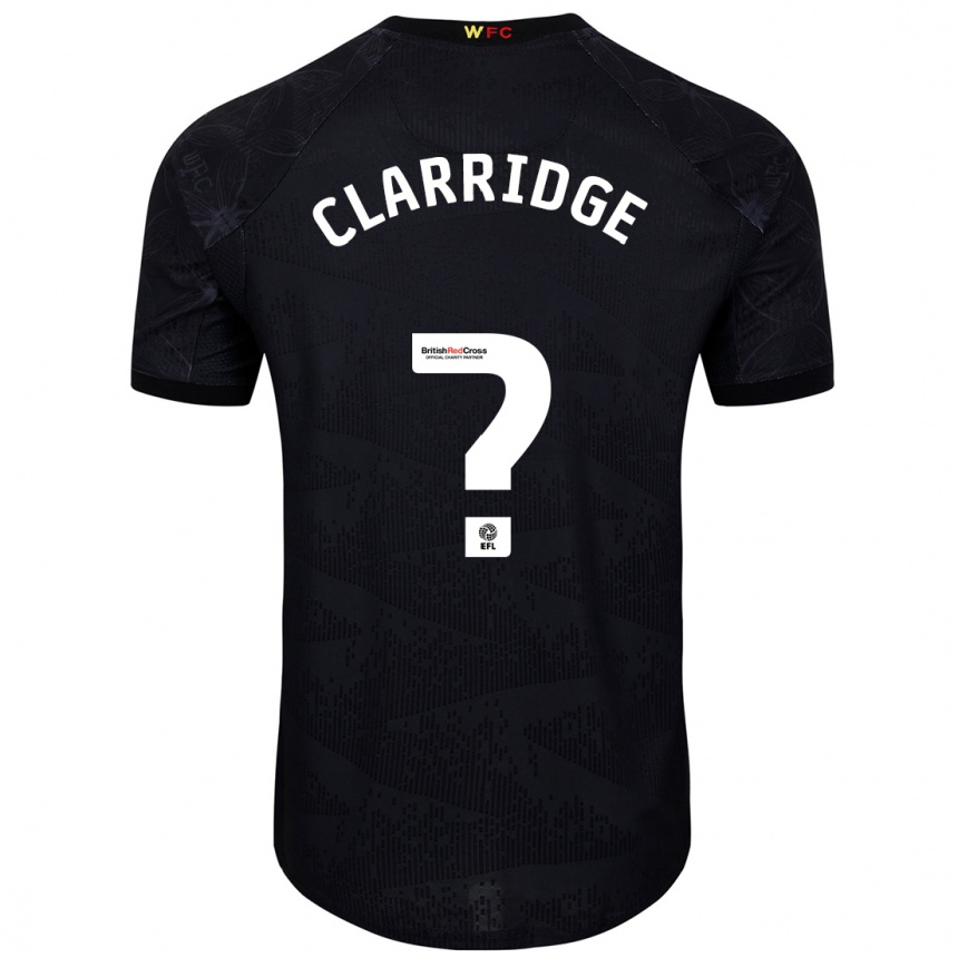 Kids Football James Clarridge #0 Black White Away Jersey 2024/25 T-Shirt Australia