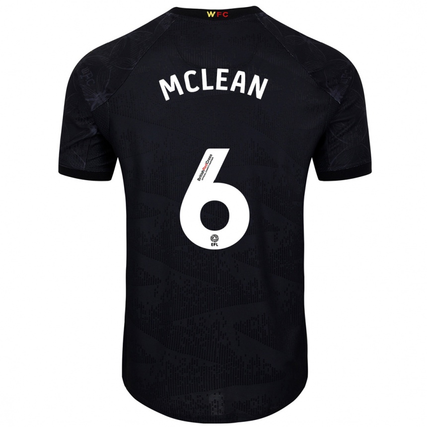 Kids Football Sophie Mclean #6 Black White Away Jersey 2024/25 T-Shirt Australia