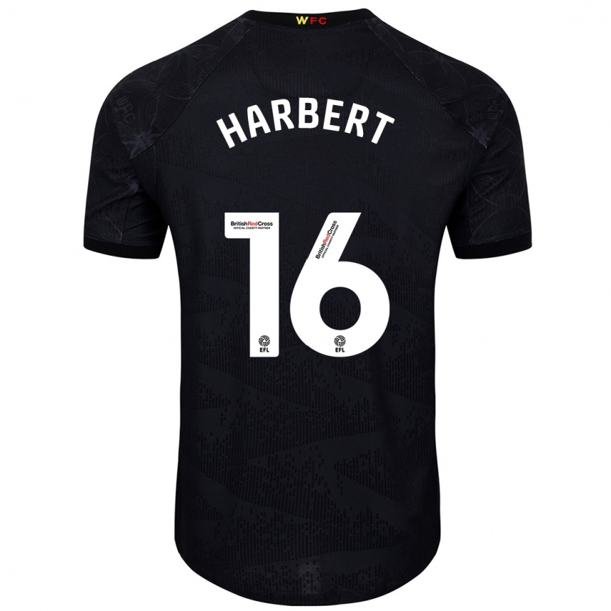 Kids Football Laila Harbert #16 Black White Away Jersey 2024/25 T-Shirt Australia