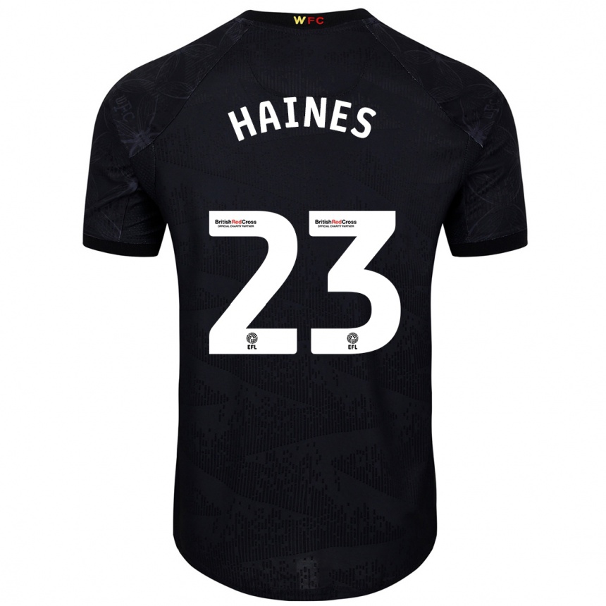 Kids Football Coral-Jade Haines #23 Black White Away Jersey 2024/25 T-Shirt Australia