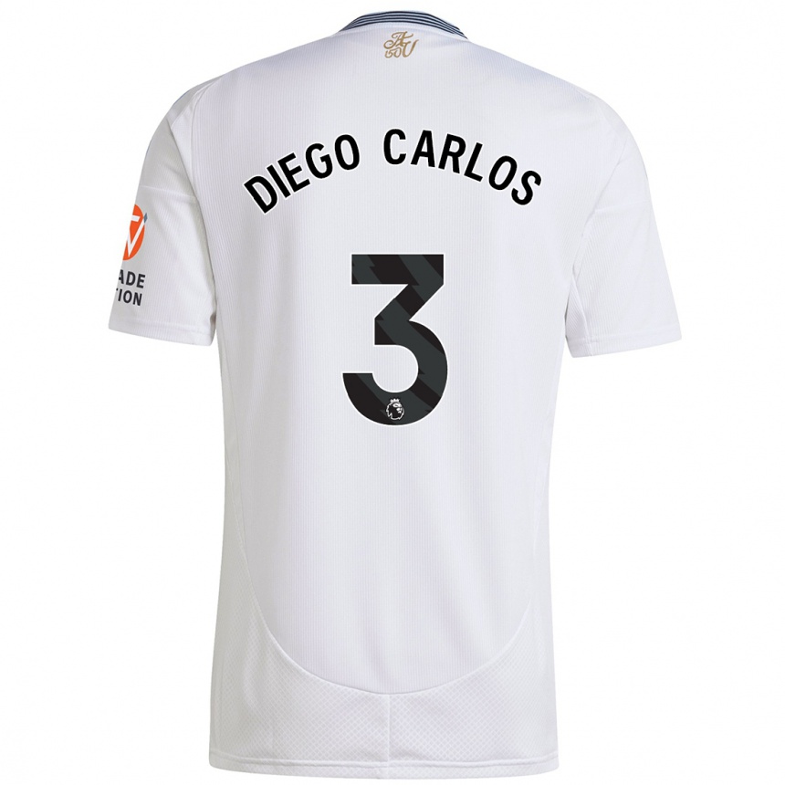 Kids Football Diego Carlos #3 White Away Jersey 2024/25 T-Shirt Australia