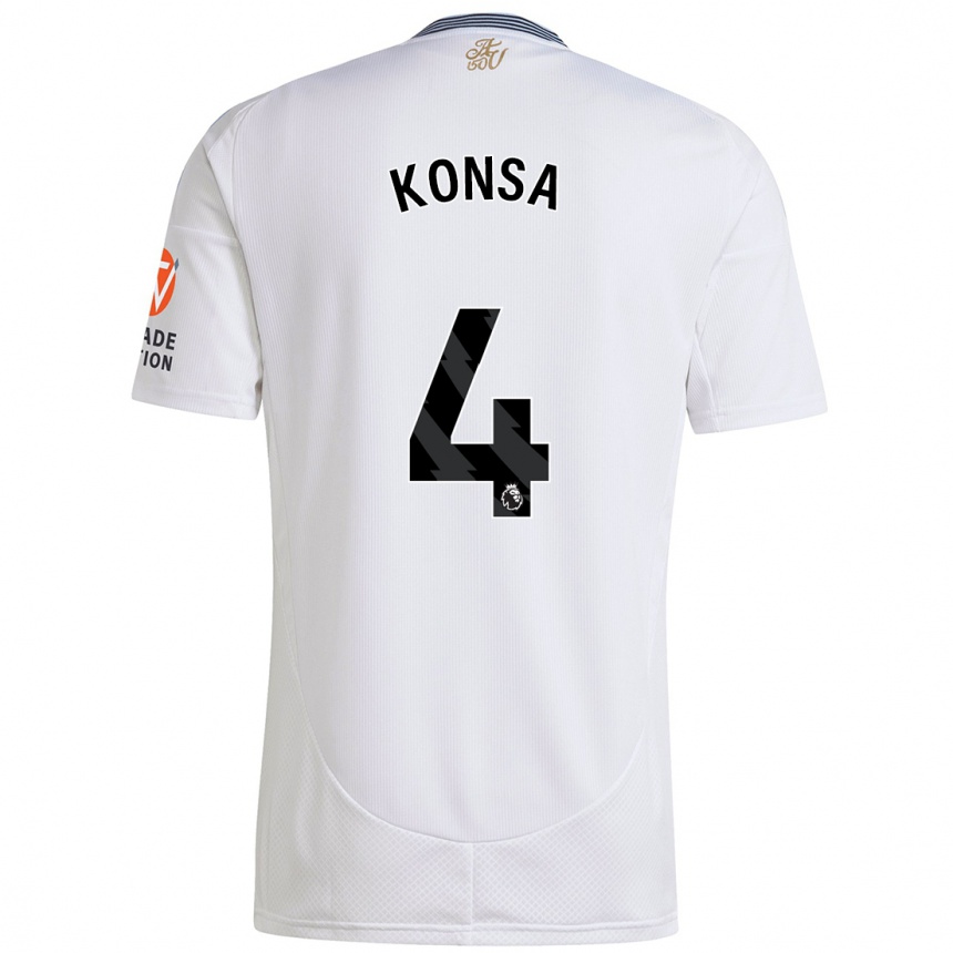 Kids Football Ezri Konsa #4 White Away Jersey 2024/25 T-Shirt Australia