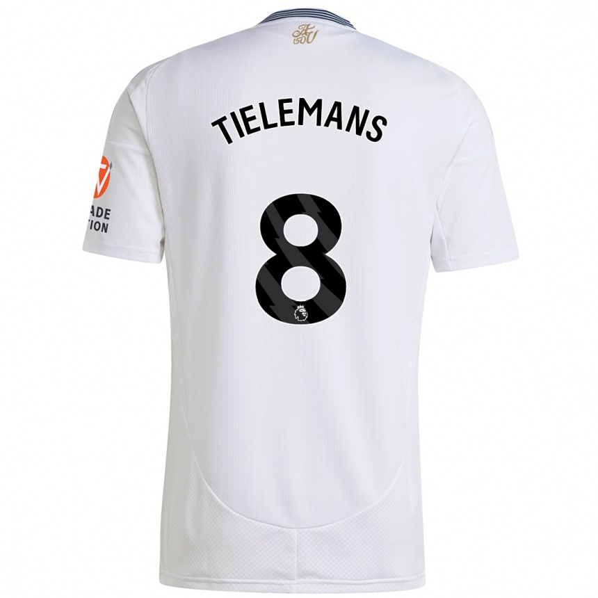 Kids Football Youri Tielemans #8 White Away Jersey 2024/25 T-Shirt Australia