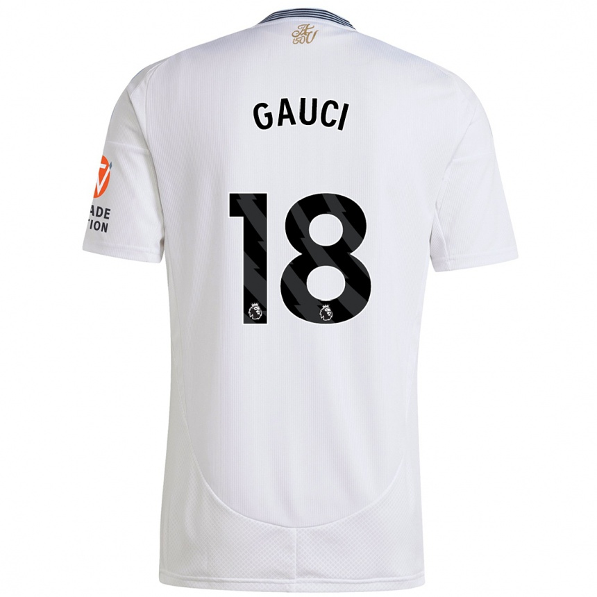 Kids Football Joe Gauci #18 White Away Jersey 2024/25 T-Shirt Australia