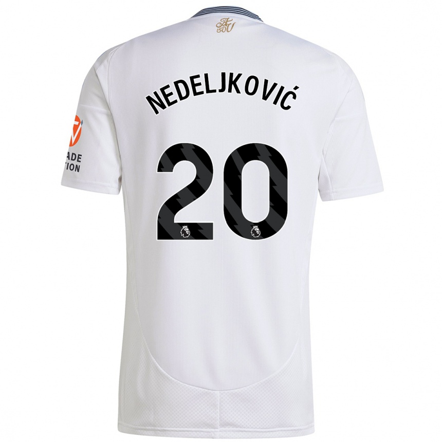 Kids Football Kosta Nedeljkovic #20 White Away Jersey 2024/25 T-Shirt Australia