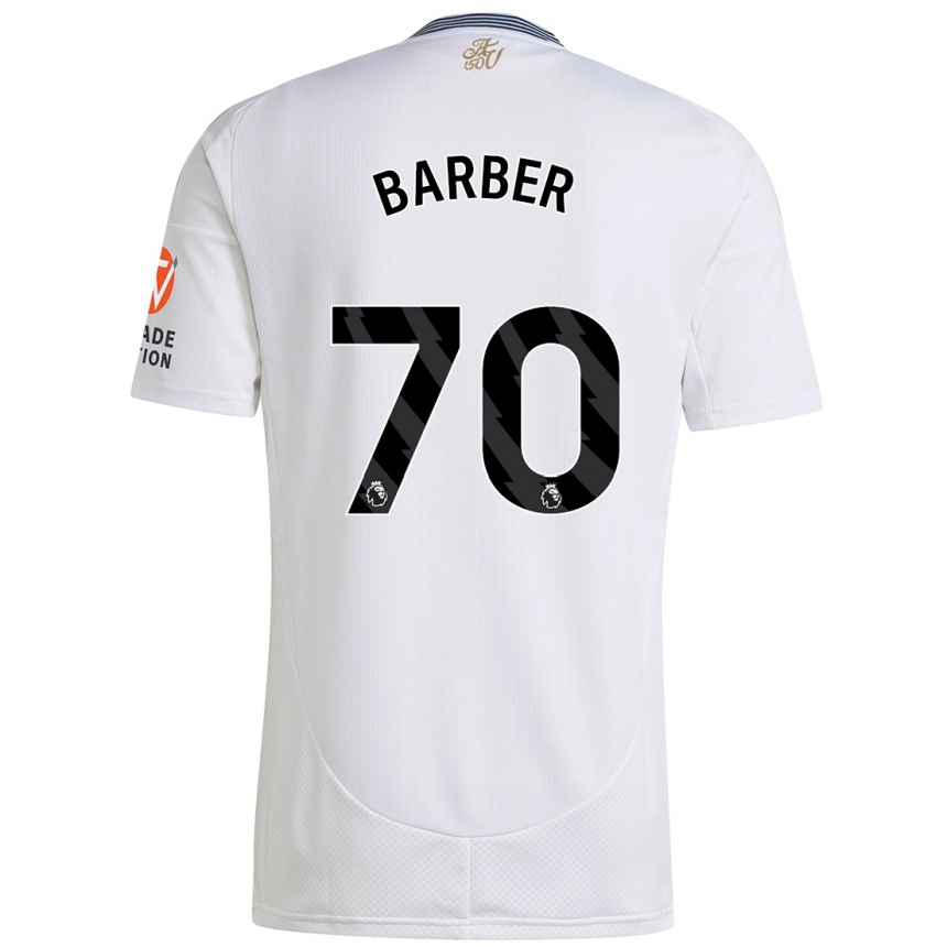 Kids Football Jayden Barber #70 White Away Jersey 2024/25 T-Shirt Australia