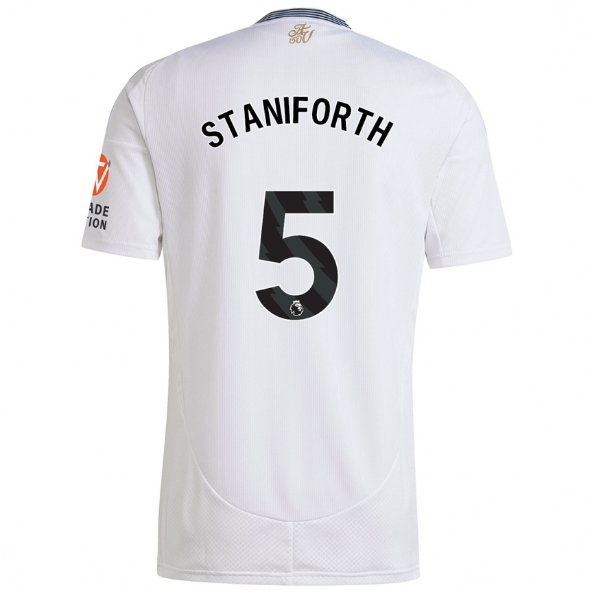 Kids Football Lucy Staniforth #5 White Away Jersey 2024/25 T-Shirt Australia