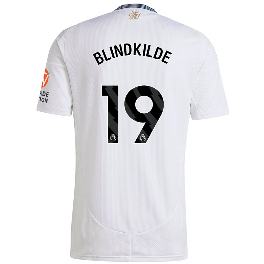 Kids Football Laura Blindkilde #19 White Away Jersey 2024/25 T-Shirt Australia