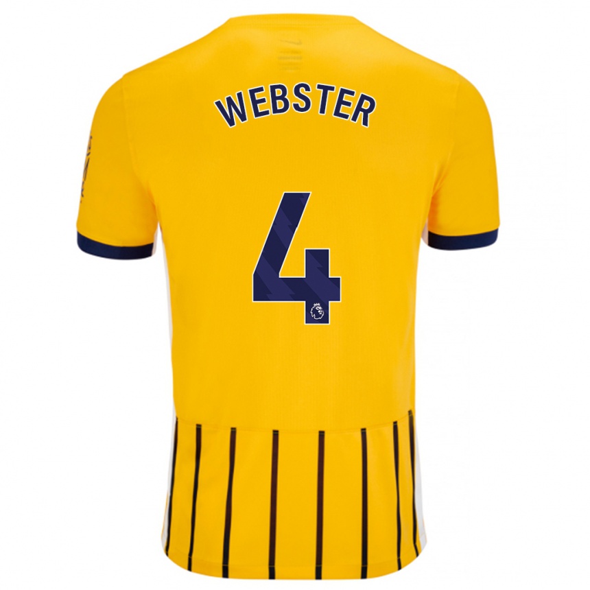 Kids Football Adam Webster #4 Gold Blue Pinstripes Away Jersey 2024/25 T-Shirt Australia