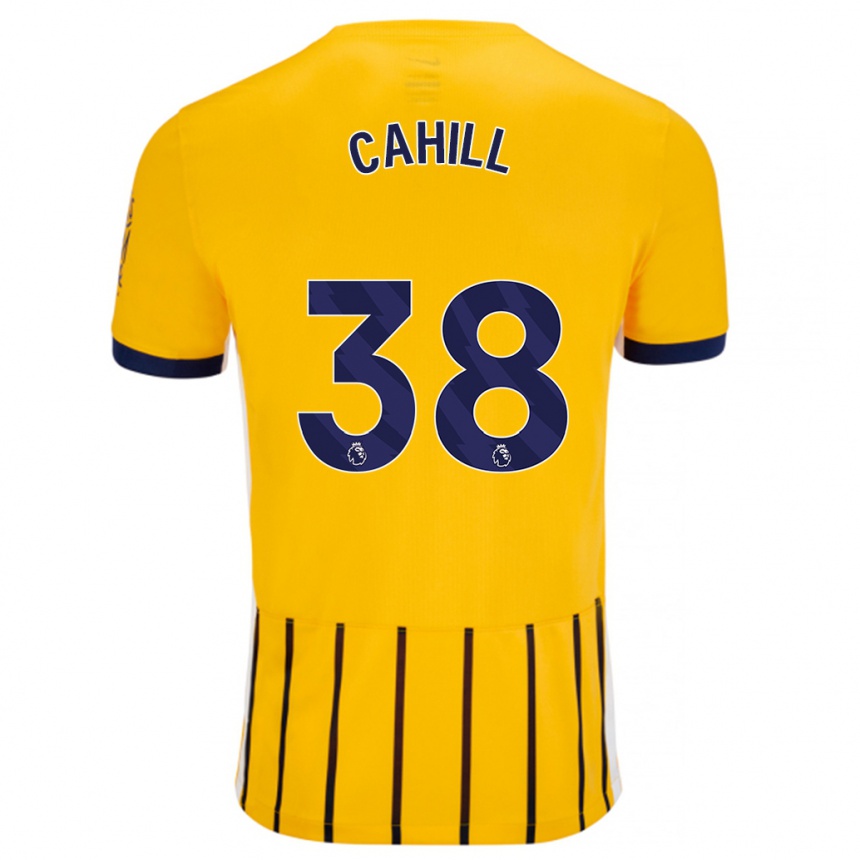 Kids Football Killian Cahill #38 Gold Blue Pinstripes Away Jersey 2024/25 T-Shirt Australia