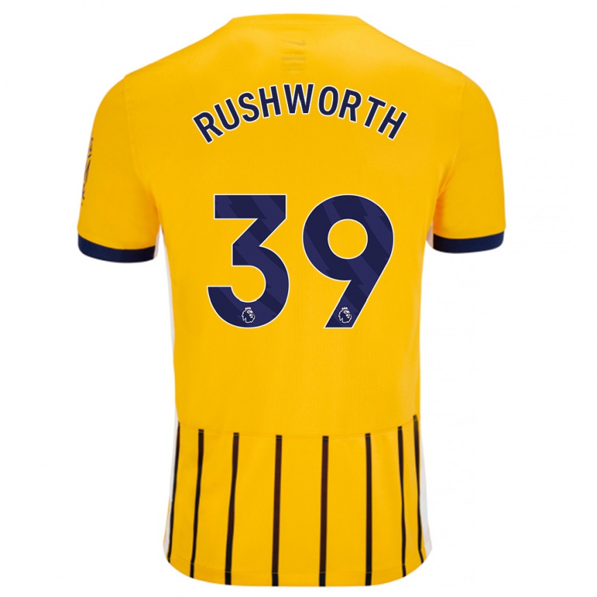 Kids Football Carl Rushworth #39 Gold Blue Pinstripes Away Jersey 2024/25 T-Shirt Australia