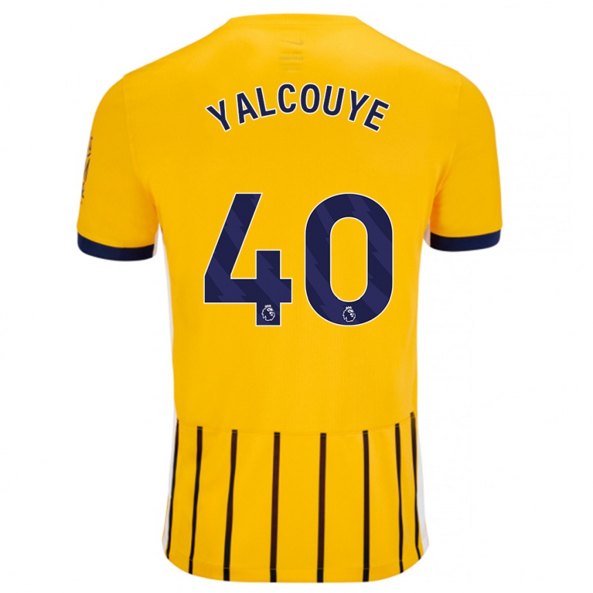 Kids Football Malick Junior Yalcouyé #40 Gold Blue Pinstripes Away Jersey 2024/25 T-Shirt Australia