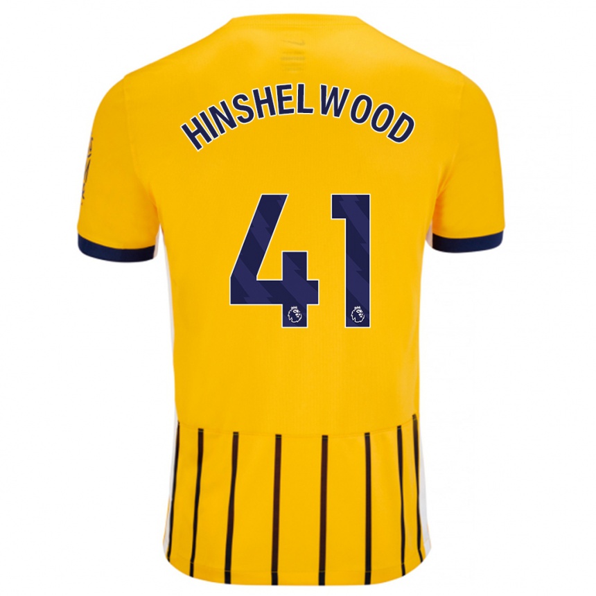 Kids Football Jack Hinshelwood #41 Gold Blue Pinstripes Away Jersey 2024/25 T-Shirt Australia