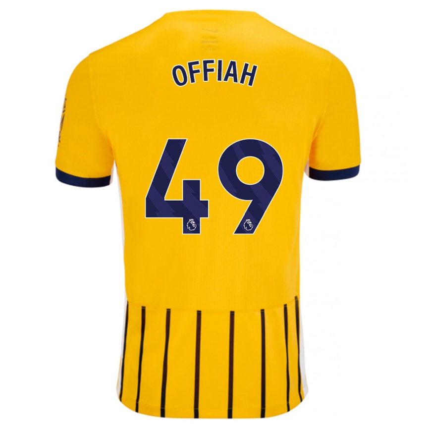 Kids Football Odel Offiah #49 Gold Blue Pinstripes Away Jersey 2024/25 T-Shirt Australia