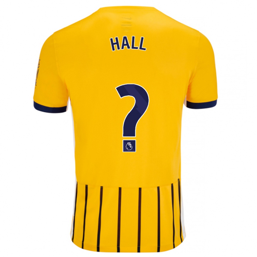 Kids Football Steven Hall #0 Gold Blue Pinstripes Away Jersey 2024/25 T-Shirt Australia