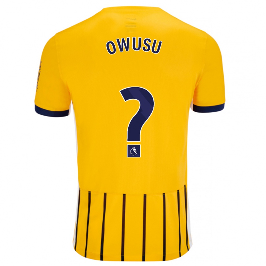 Kids Football Yussif Owusu #0 Gold Blue Pinstripes Away Jersey 2024/25 T-Shirt Australia