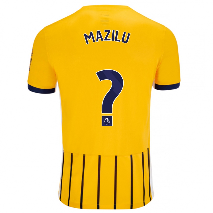 Kids Football Adrian Mazilu #0 Gold Blue Pinstripes Away Jersey 2024/25 T-Shirt Australia