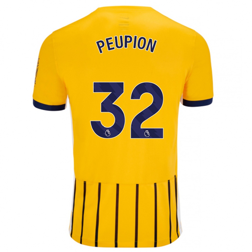 Kids Football Cameron Peupion #32 Gold Blue Pinstripes Away Jersey 2024/25 T-Shirt Australia