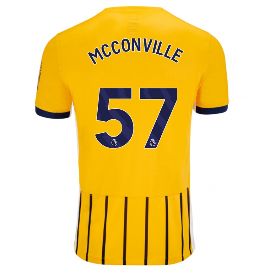 Kids Football Ruairi Mcconville #57 Gold Blue Pinstripes Away Jersey 2024/25 T-Shirt Australia