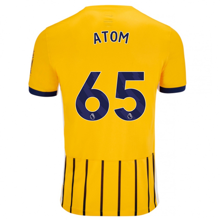 Kids Football Noel Atom #65 Gold Blue Pinstripes Away Jersey 2024/25 T-Shirt Australia