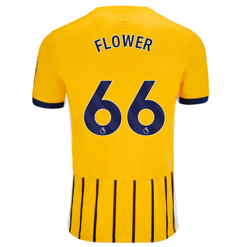 Kids Football Louis Flower #66 Gold Blue Pinstripes Away Jersey 2024/25 T-Shirt Australia