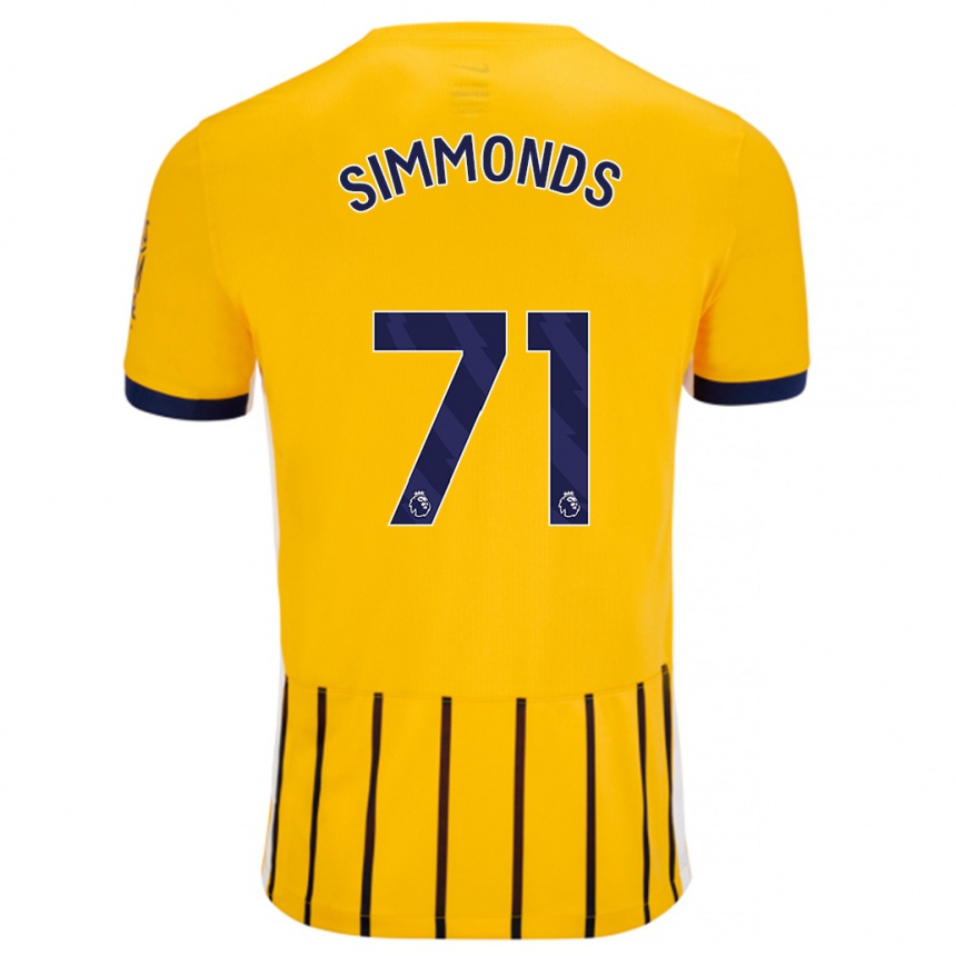 Kids Football Freddie Simmonds #71 Gold Blue Pinstripes Away Jersey 2024/25 T-Shirt Australia