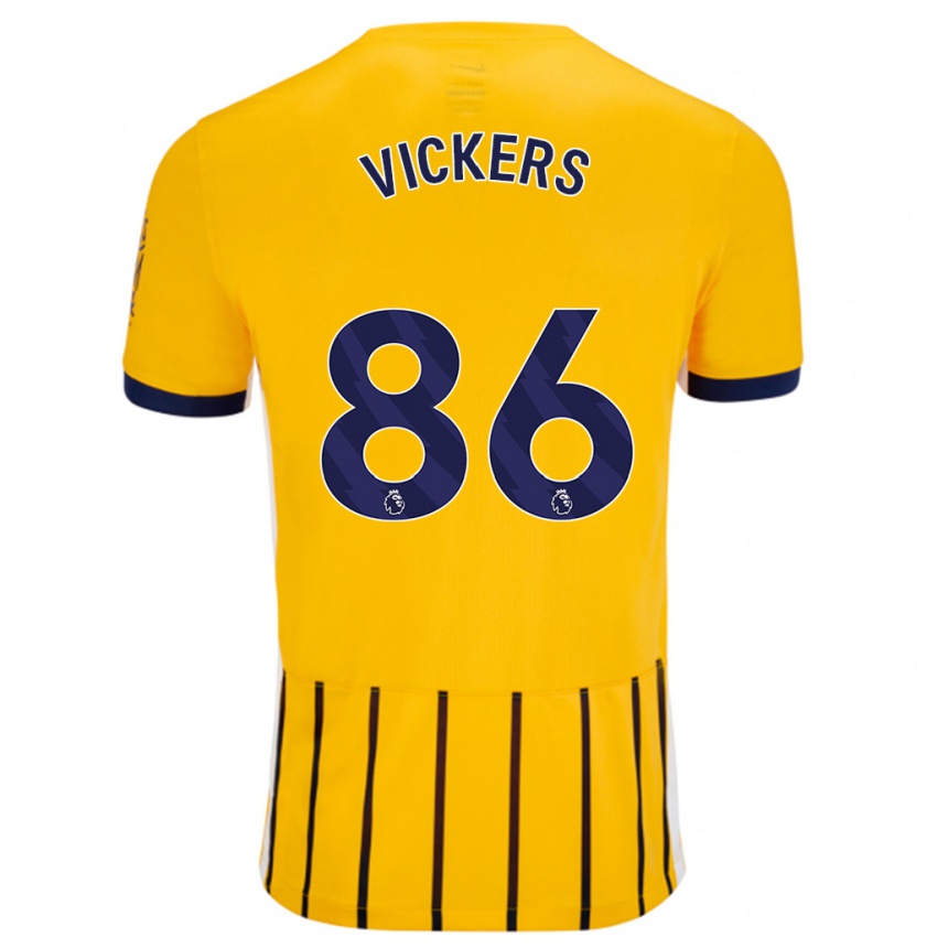 Kids Football Jacob Vickers #86 Gold Blue Pinstripes Away Jersey 2024/25 T-Shirt Australia