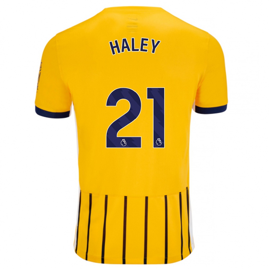 Kids Football Madison Haley #21 Gold Blue Pinstripes Away Jersey 2024/25 T-Shirt Australia