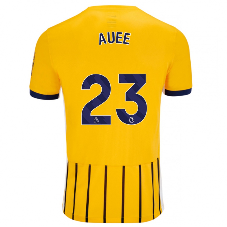 Kids Football Marit Auée #23 Gold Blue Pinstripes Away Jersey 2024/25 T-Shirt Australia