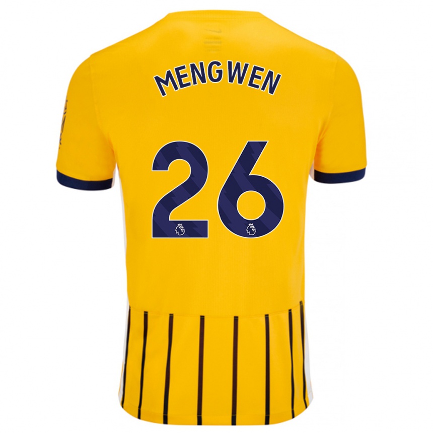 Kids Football Li Mengwen #26 Gold Blue Pinstripes Away Jersey 2024/25 T-Shirt Australia