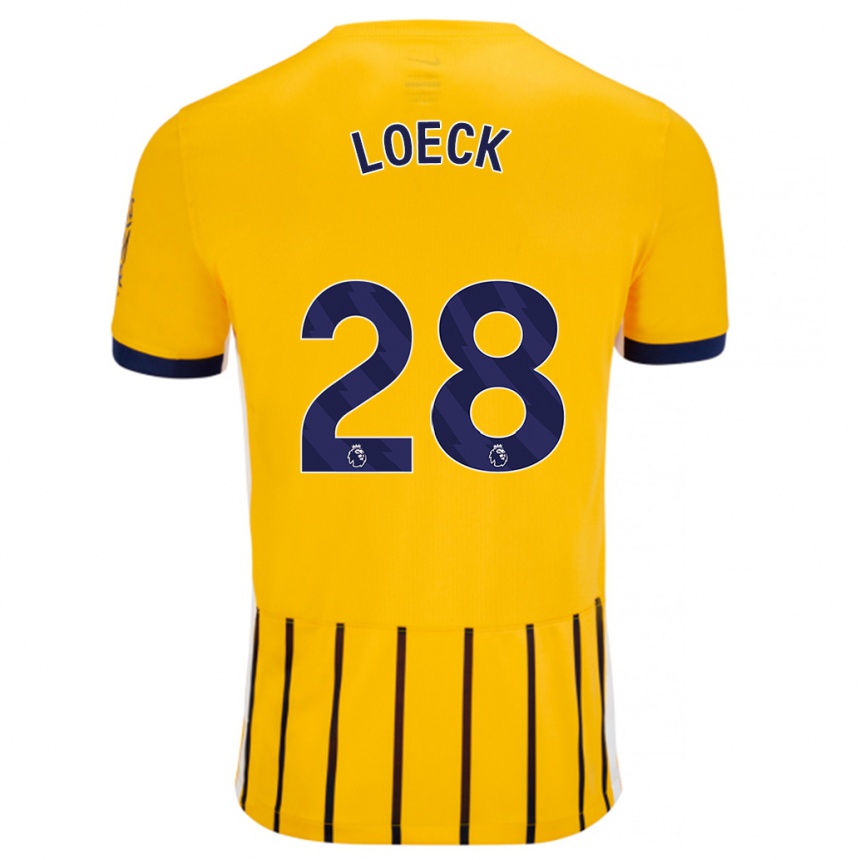 Kids Football Melina Loeck #28 Gold Blue Pinstripes Away Jersey 2024/25 T-Shirt Australia