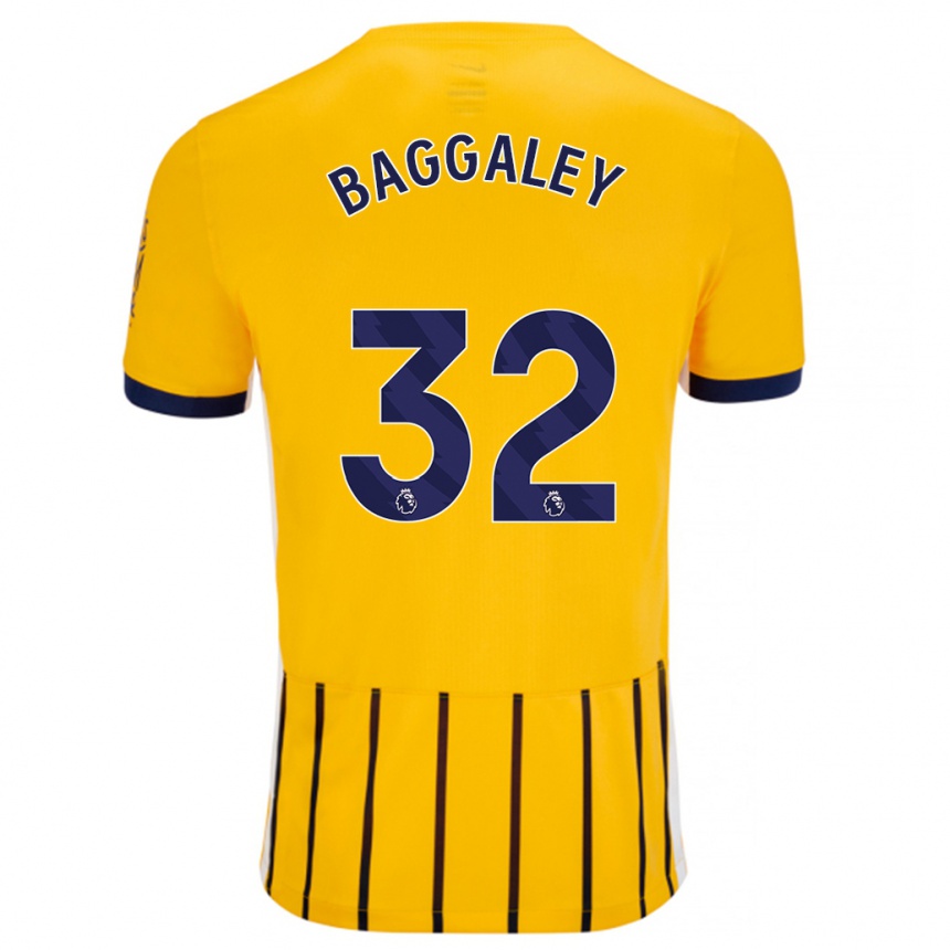 Kids Football Sophie Baggaley #32 Gold Blue Pinstripes Away Jersey 2024/25 T-Shirt Australia